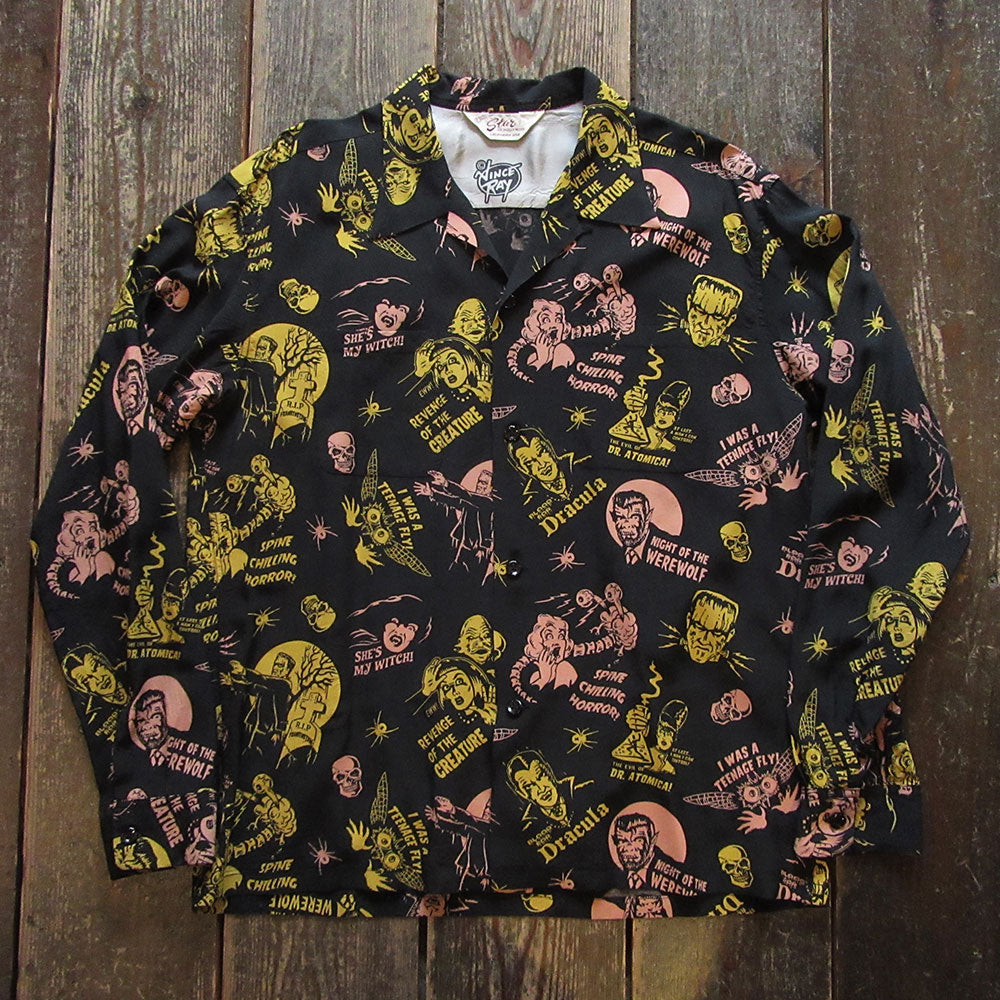 【STAR OF HOLLYWOOD/スターオブハリウッド】HIGH DENSITY RAYON OPEN SHIRT “THE MONSTERS”  by VINCE RAY