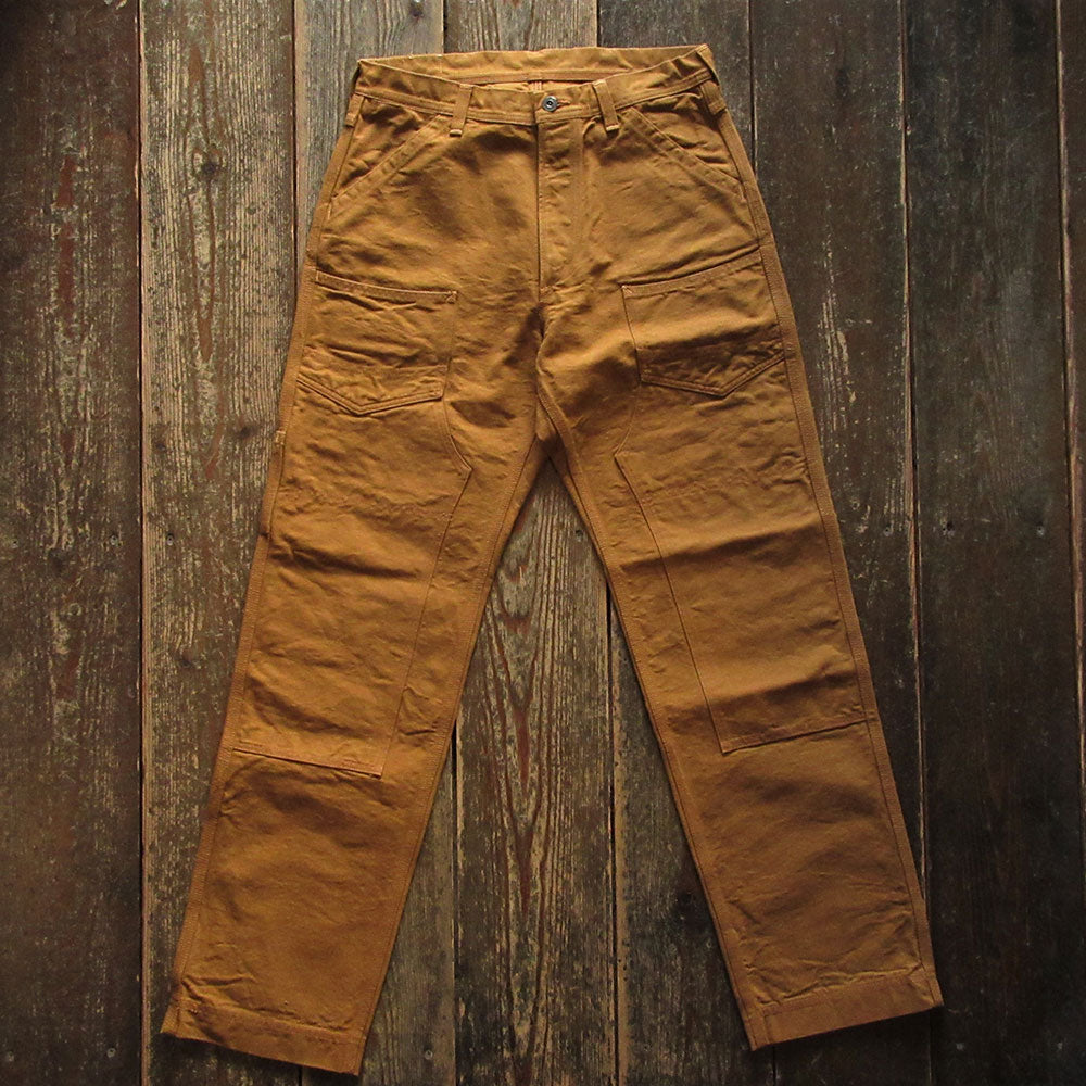 Freewheelers Heavyweight Derrickman Duck Canvas Trousers (Tobacco Br -  CORLECTION