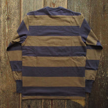 画像をギャラリービューアに読み込む, 【FREEWHEELERS/フリーホイーラーズ】“HORIZONTAL STRIPED” SET-IN LONG SLEEVE T-SHIRT OLD NAVY × GRAY KHAKI