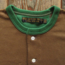 画像をギャラリービューアに読み込む, 【FREEWHEELERS/フリーホイーラーズ】“HENLEY NECKED” LONG SLEEVE SHIRT BROWN × TARF GREEN
