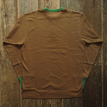 画像をギャラリービューアに読み込む, 【FREEWHEELERS/フリーホイーラーズ】“HENLEY NECKED” LONG SLEEVE SHIRT BROWN × TARF GREEN