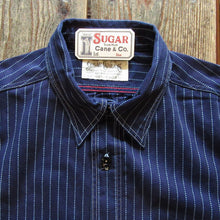 画像をギャラリービューアに読み込む, 【SUGAR CANE/シュガーケーン】 FICTION ROMANCE 8.5oz. WABASH STRIPE WORK SHIRT