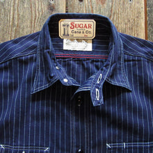 画像をギャラリービューアに読み込む, 【SUGAR CANE/シュガーケーン】 FICTION ROMANCE 8.5oz. WABASH STRIPE WORK SHIRT