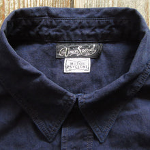 画像をギャラリービューアに読み込む, 【FREEWHEELERS/フリーホイーラーズ】“Peace Valley” SHORT SLEEVE SHIRT NAVY