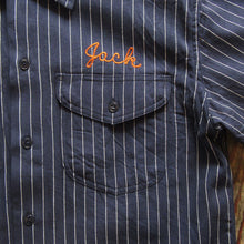 画像をギャラリービューアに読み込む, 【SUGAR CANE/シュガーケーン】COKE STRIPE WORK SHIRT with CHAIN EMBROIDERED