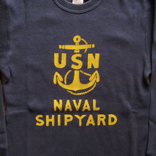 画像をギャラリービューアに読み込む, 【FREEWHEELERS/フリーホイーラーズ】“U.S.N. NAVAL SHIP YARD” CREW NECKED THERMAL LONG SLEEVE SHIRT