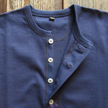 画像をギャラリービューアに読み込む, 【FREEWHEELERS/フリーホイーラーズ】“HENLEY NECKED” LONG SLEEVE SHIRT DRY NAVY