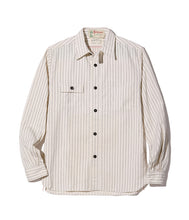 画像をギャラリービューアに読み込む, 【SUGAR CANE/シュガーケーン】FICTION ROMANCE 8.5oz. WHITE WABASH STRIPE WORK SHIRT