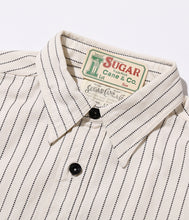 画像をギャラリービューアに読み込む, 【SUGAR CANE/シュガーケーン】FICTION ROMANCE 8.5oz. WHITE WABASH STRIPE WORK SHIRT