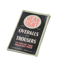 画像をギャラリービューアに読み込む, 【HEADLIGHT/ヘッドライト】 9.5oz. SPECIAL WEAVE DENIM SUSPENDER BACK OVERALLS