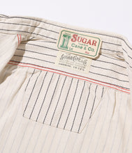 画像をギャラリービューアに読み込む, 【SUGAR CANE/シュガーケーン】FICTION ROMANCE 8.5oz. WHITE WABASH STRIPE WORK SHIRT