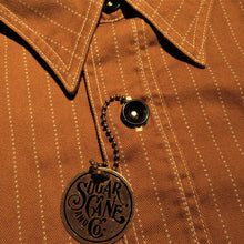 画像をギャラリービューアに読み込む, 【SUGAR CANE/シュガーケーン】FICTION ROMANCE 8.5oz. BROWN WABASH STRIPE WORK SHIRT
