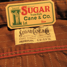 画像をギャラリービューアに読み込む, 【SUGAR CANE/シュガーケーン】FICTION ROMANCE 8.5oz. BROWN WABASH STRIPE WORK SHIRT
