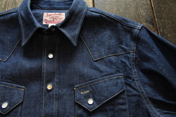 SUGAR CANE  DENIM WESTERN SHIRT