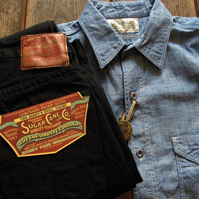 FICTION ROMANCE 4.3oz. SLUB CHAMBRAY & BLACK DENIM