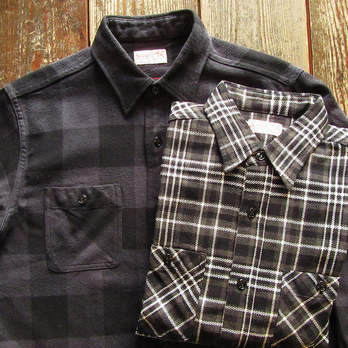 SUGAR CANE TWILL CHECK WORK SHIRT