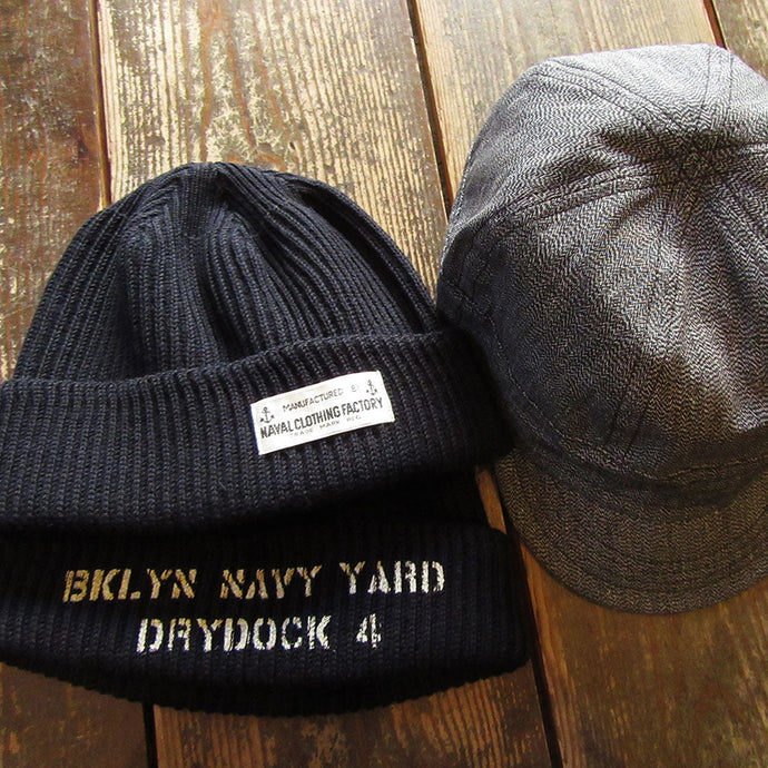 FREEWHEELERS “U.S. NAVY WATCH CAP”&“Guthrie” BLACK PEPPER CHAMBRAY