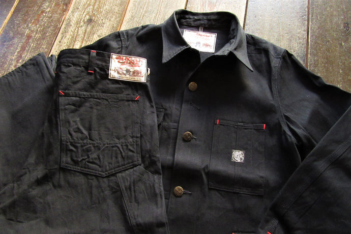 11oz. BLACK DENIM WORK COAT&PANTS