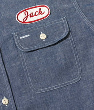画像をギャラリービューアに読み込む, 【SUGAR CANE/シュガーケーン】CHAMBRAY WORK SHIRT with CHAIN EMBROIDERED
