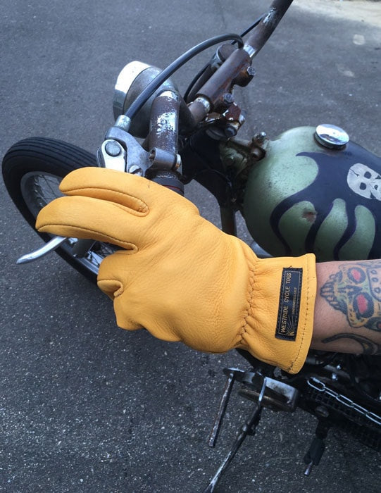 WESTRIDE ウエストライド クラッシクスタンダード　グローブ　ゴールド　L WESTRIDE/ウエストライド】CLASSIC STANDARD GLOVE GOLD – Stroke Clothing