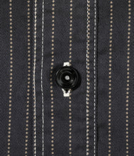 画像をギャラリービューアに読み込む, 【SUGAR CANE/シュガーケーン】FICTION ROMANCE 8.5oz. BLACK WABASH STRIPE WORK SHIRT
