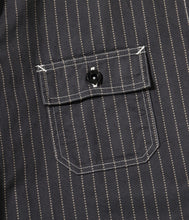 画像をギャラリービューアに読み込む, 【SUGAR CANE/シュガーケーン】FICTION ROMANCE 8.5oz. BLACK WABASH STRIPE WORK SHIRT
