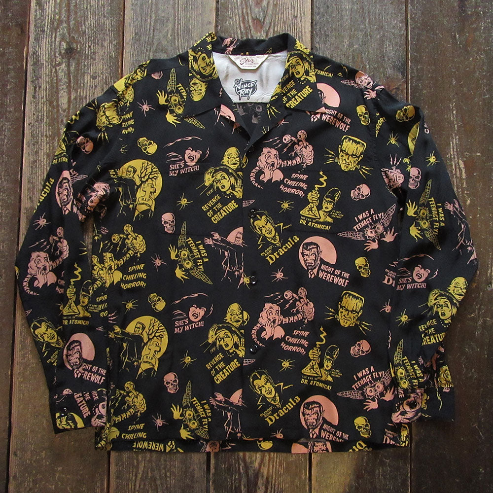 【STAR OF HOLLYWOOD/スターオブハリウッド】HIGH DENSITY RAYON OPEN SHIRT “THE MONSTERS” by VINCE RAY