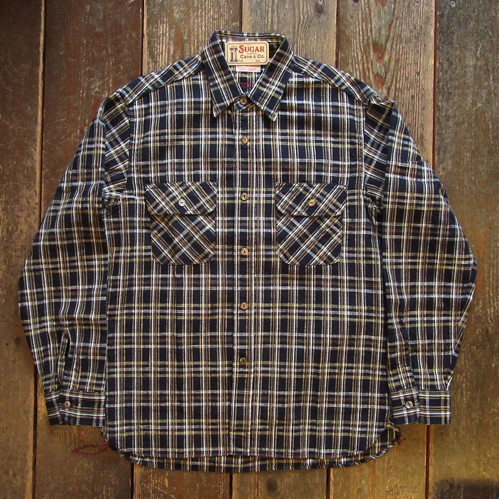 【SUGAR CANE/シュガーケーン】FICTION ROMANCE 7.1oz. INDIGO CHECK WORK SHIRT