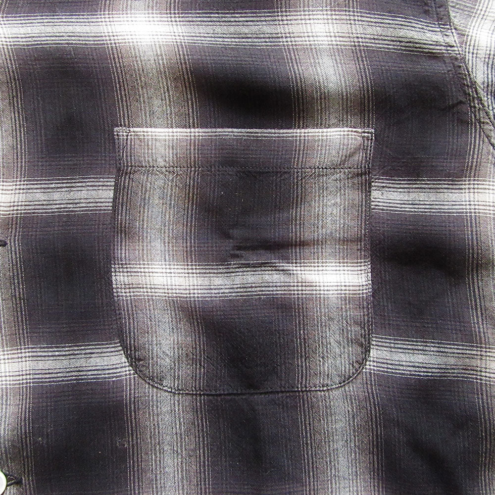 トップス sugarcane RAYON OMBRE CHECK OPEN SHIRT SUGAR CANE SUGARCANE シュガーケーン SC29120 / RAYON OMBRE
