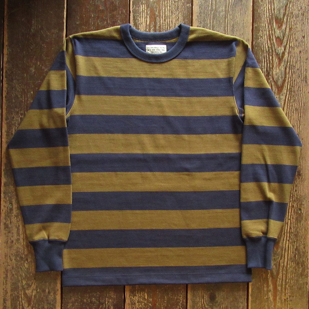 【WESTRIDE/ウエストライド】HEAVY BORDER LONG TEE NVY/OLV