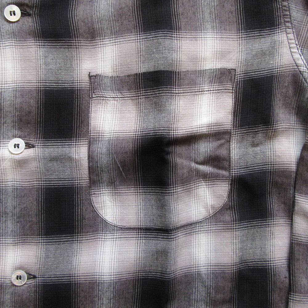 トップス sugarcane RAYON OMBRE CHECK OPEN SHIRT Suit up In Shadow Plaid with Sugar Cane's Ombre Check Open Shirt