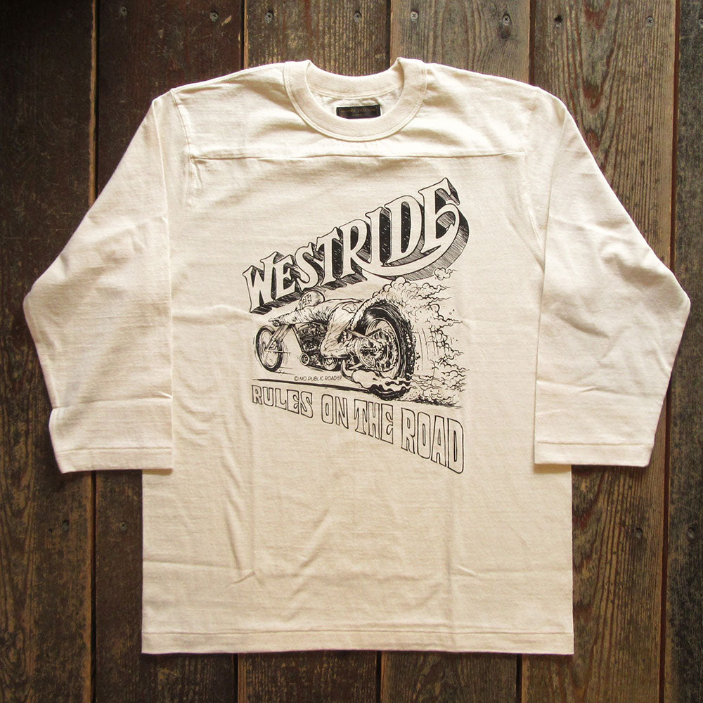 WESTRIDE/ウエストライド】VINTAGE FOOTBALL TEE-2: NO PUBLIC