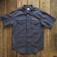 画像をギャラリービューアに読み込む, 【SUGAR CANE/シュガーケーン】COKE STRIPE WORK SHIRT with CHAIN EMBROIDERED
