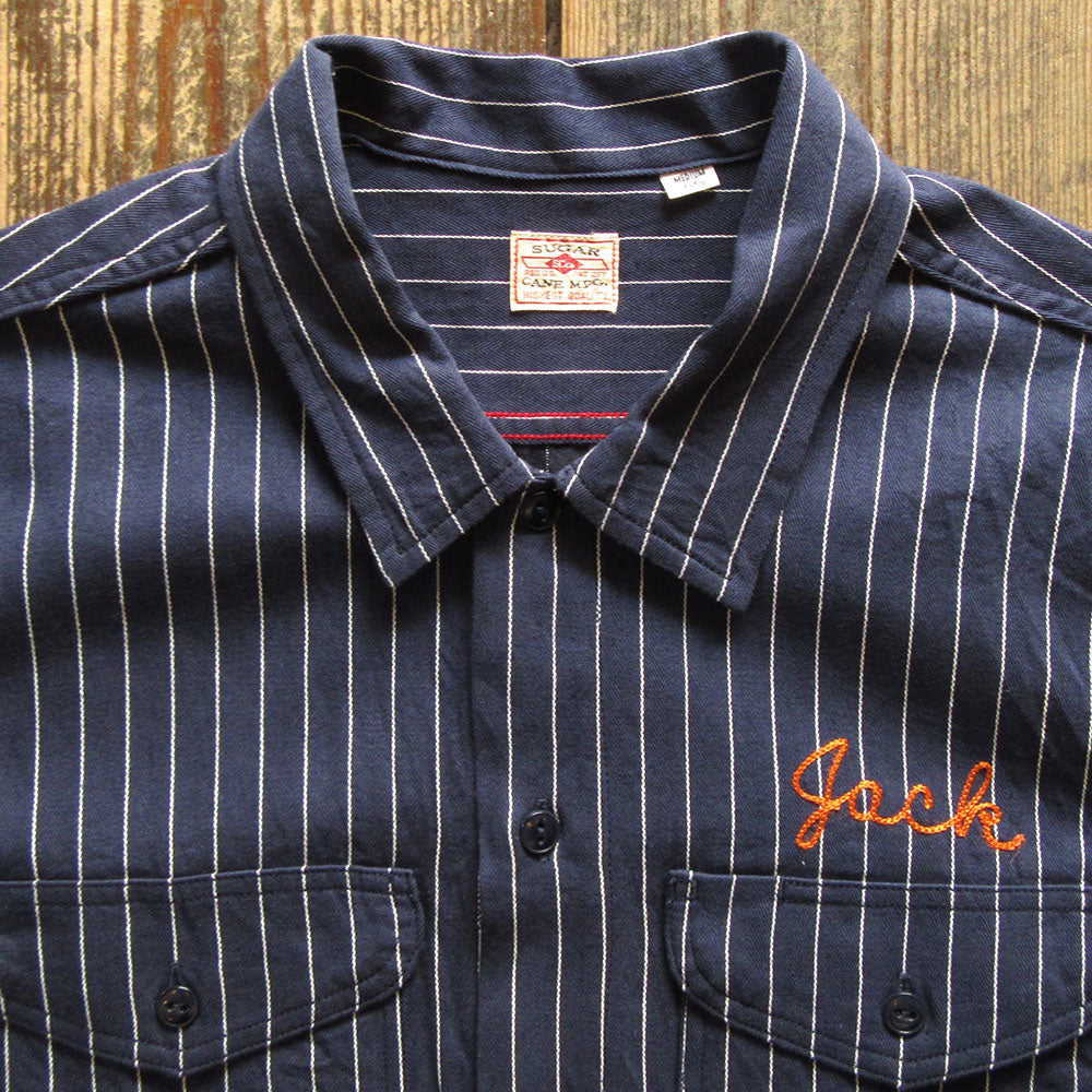 SUGAR CANE/シュガーケーン】COKE STRIPE WORK SHIRT with CHAIN