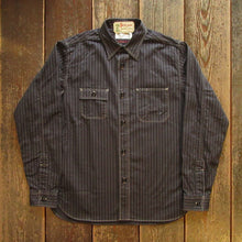 画像をギャラリービューアに読み込む, 【SUGAR CANE/シュガーケーン】FICTION ROMANCE 8.5oz. BLACK WABASH STRIPE WORK SHIRT
