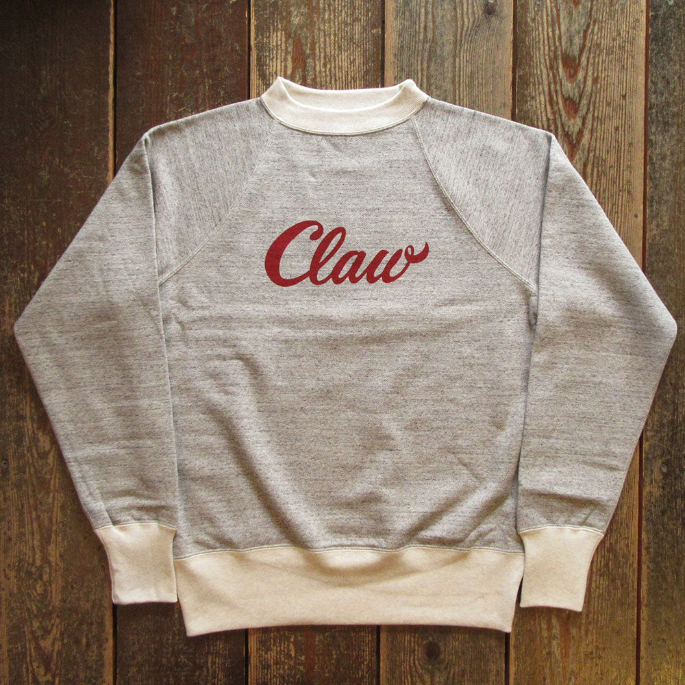 【FREEWHEELERS/フリーホイーラーズ】“THE LURE WITH THE CLAW” RAGLAN SLEEVE SWEAT SHIRT MIX GRAY ｘ OATMEAL