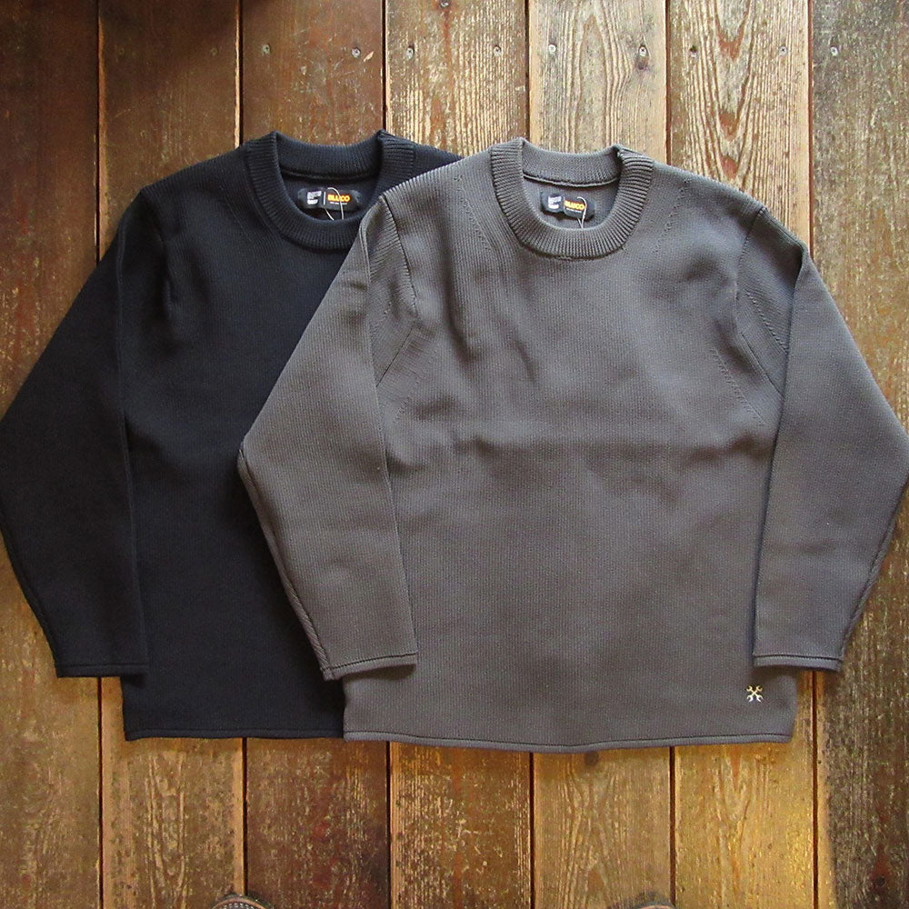 【BLUCO/ブルコ】CREW NECK RIB KNIT SWEATER