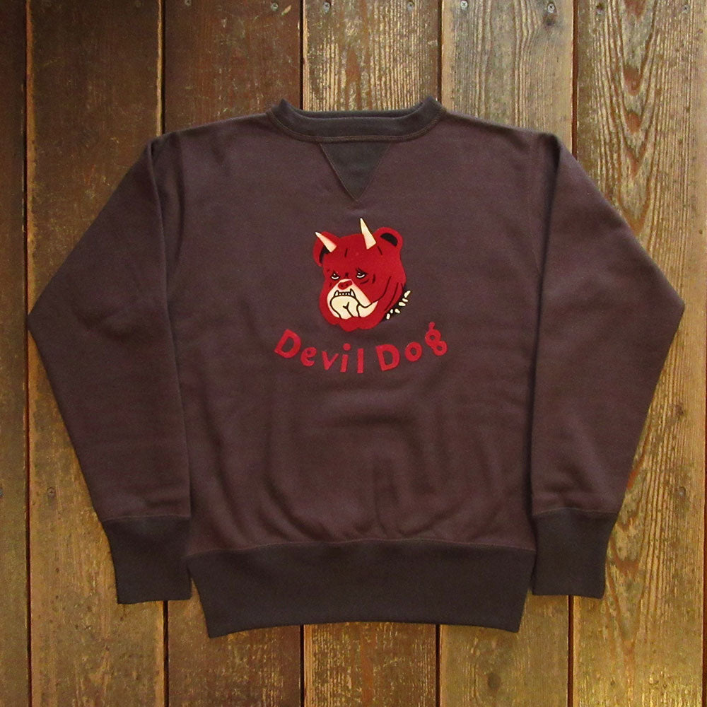【FREEWHEELERS/フリーホイーラーズ】“Devil Dog” DOUBLE V SWEAT SHIRT CHARCOAL BLACK ｘ SOOT BLACK