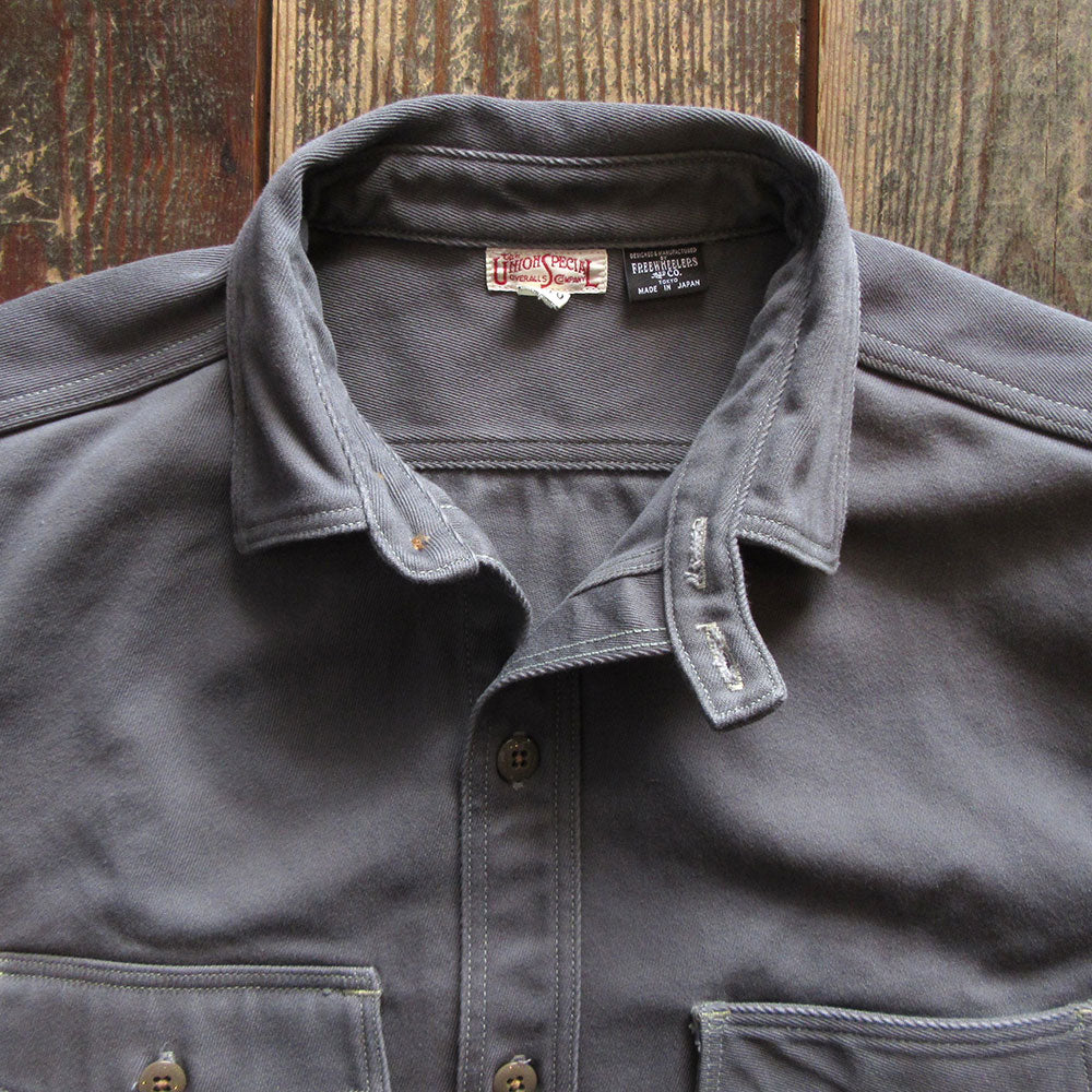 FREEWHEELERS/フリーホイーラーズ】“Gemsa” WORK SHIRT STEEL GRAY