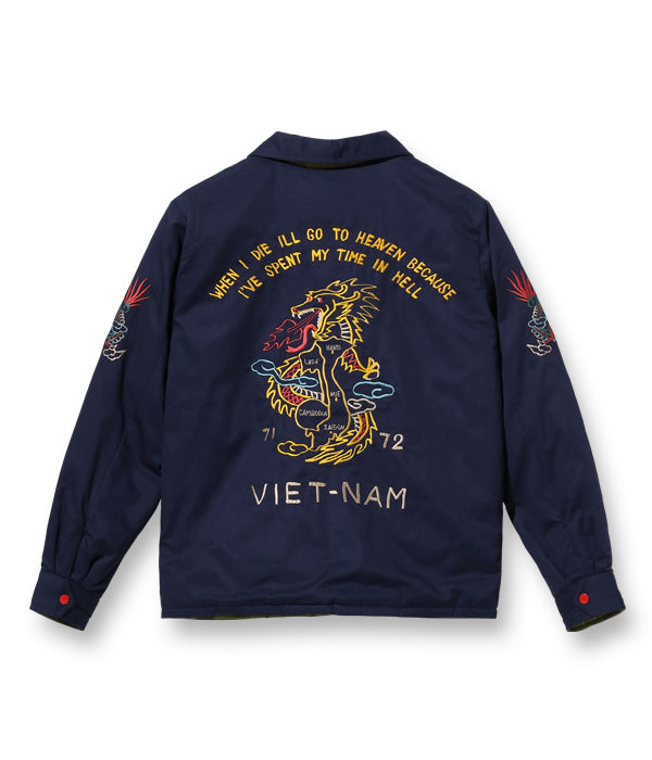 【TAILOR TOYO/テーラー東洋】Mid 1960s - Early 1970s Style Reversible Vietnam Jacket “DRAGON” × “VIETNAM MAP” (NAVY)