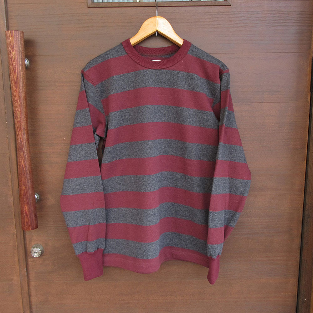 【WESTRIDE/ウエストライド】HEAVY BORDER LONG TEE WI RED/H.GRY